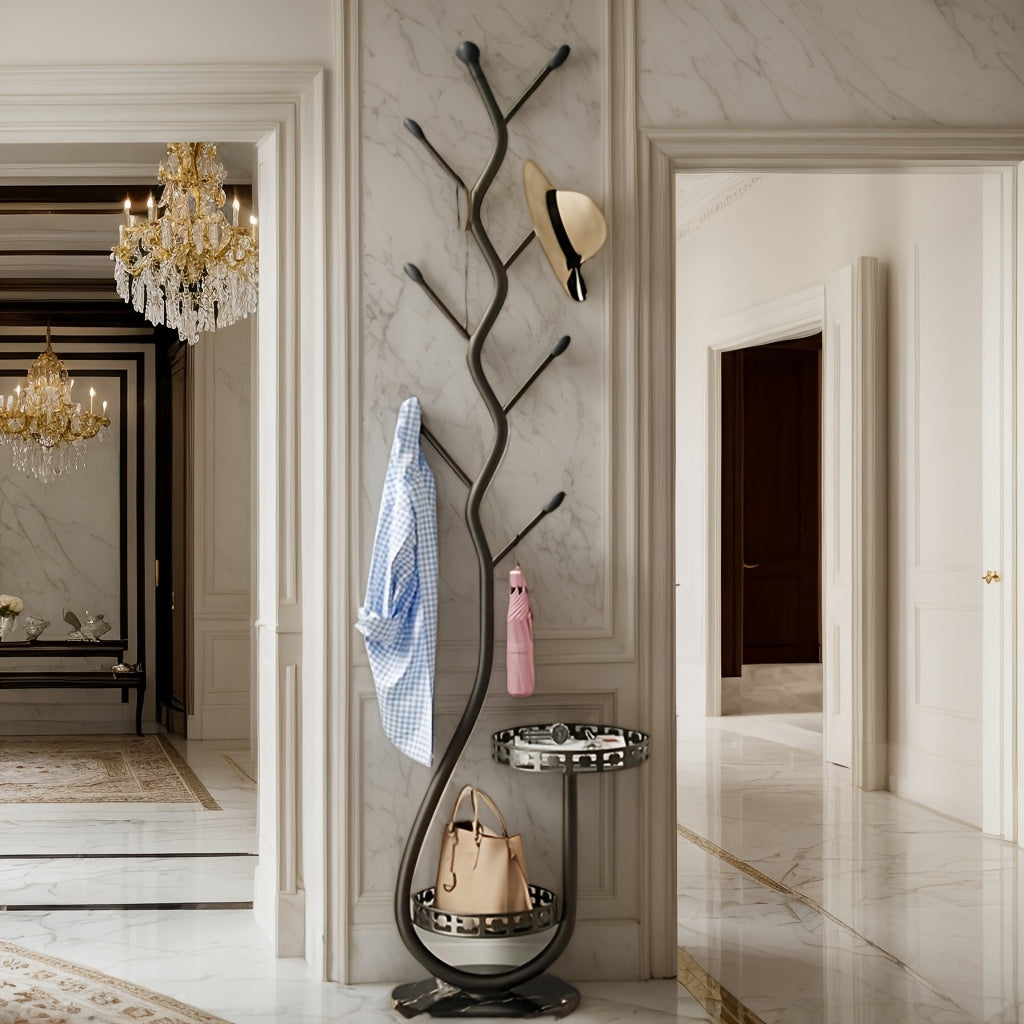 NNETM Freestanding Metal Coat Rack with Branch Hooks