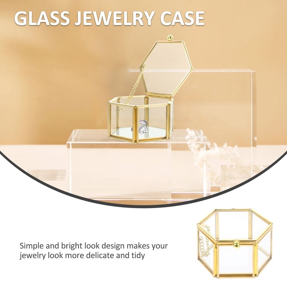 jewelry box vintage style Jewelry Box Simple Soda- Glass Storage 1 Piece Home Decor