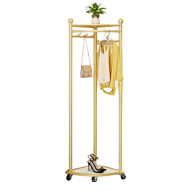 Clothes Rack with Wheels and Storage