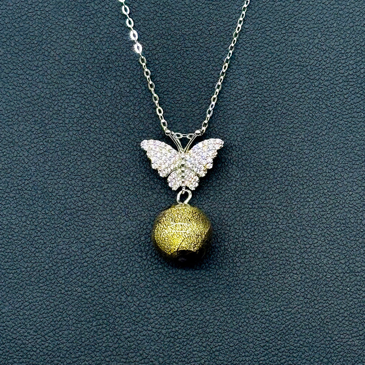 Sterling Silver Diamond Butterfly Aroma Necklace - Starry Night | Energy &amp; Healing | Diffuse on the go
