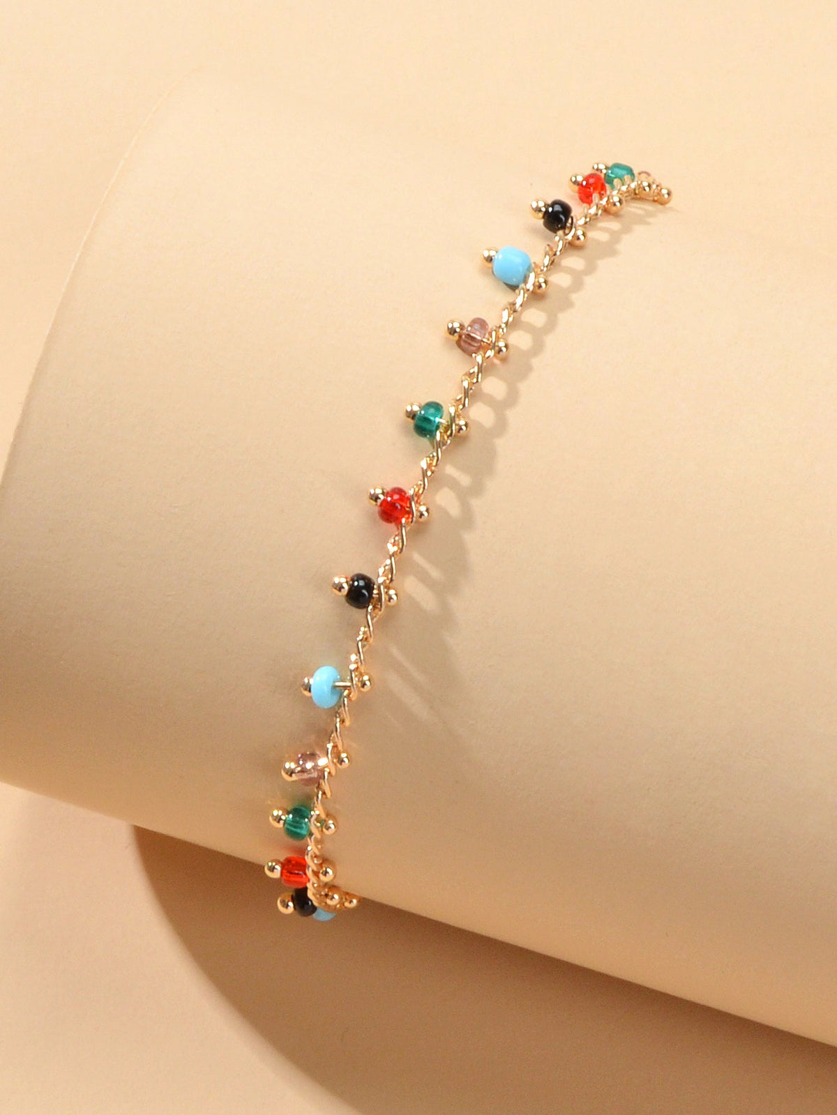 Feelontop Colorful Beads Gold Anklet Bohemia Handmade Beach Bracelet Foot Chain