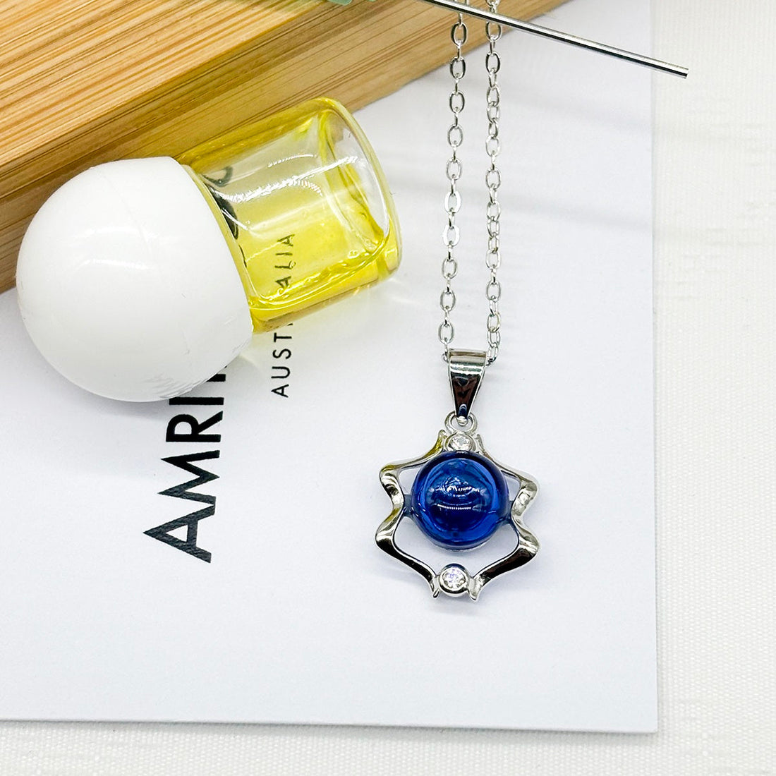 Sterling Silver Zodiac Aroma Necklace - Gemini May - June | Perfect Birthday Gift | Energy &amp; Healing | Diffuse on the go
