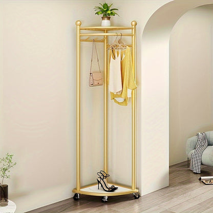Clothes Rack with Wheels and Storage