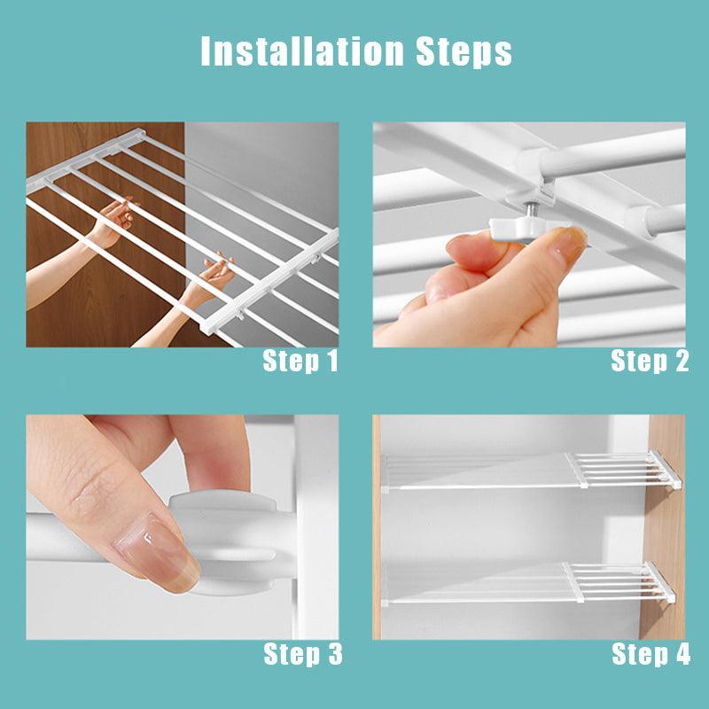 Adjustable No-Drill Closet Shelf