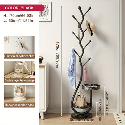 NNETM Freestanding Metal Coat Rack with Branch Hooks