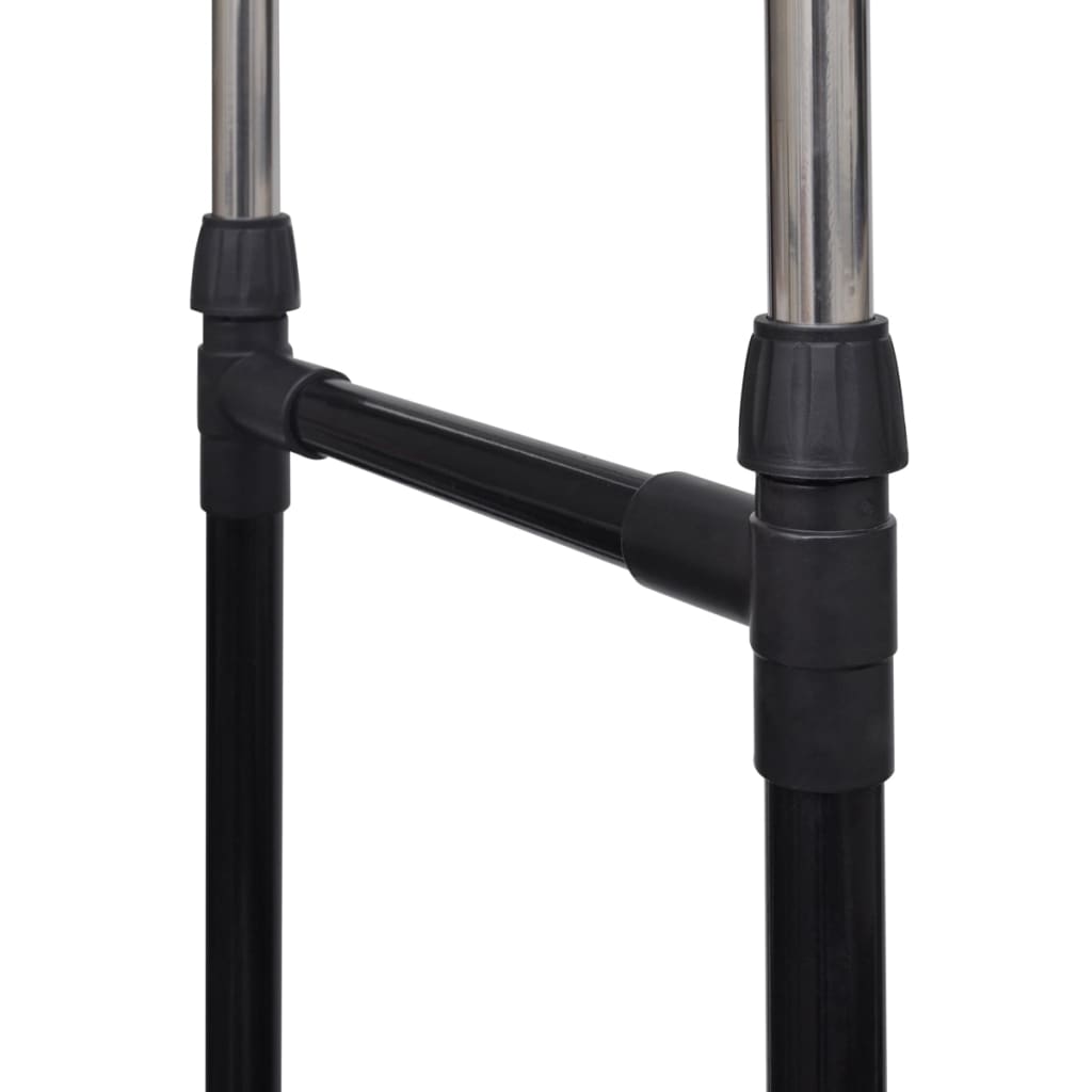 NNEVL Adjustable Clothes Rack with 2 Hanging Rails 2 pcs