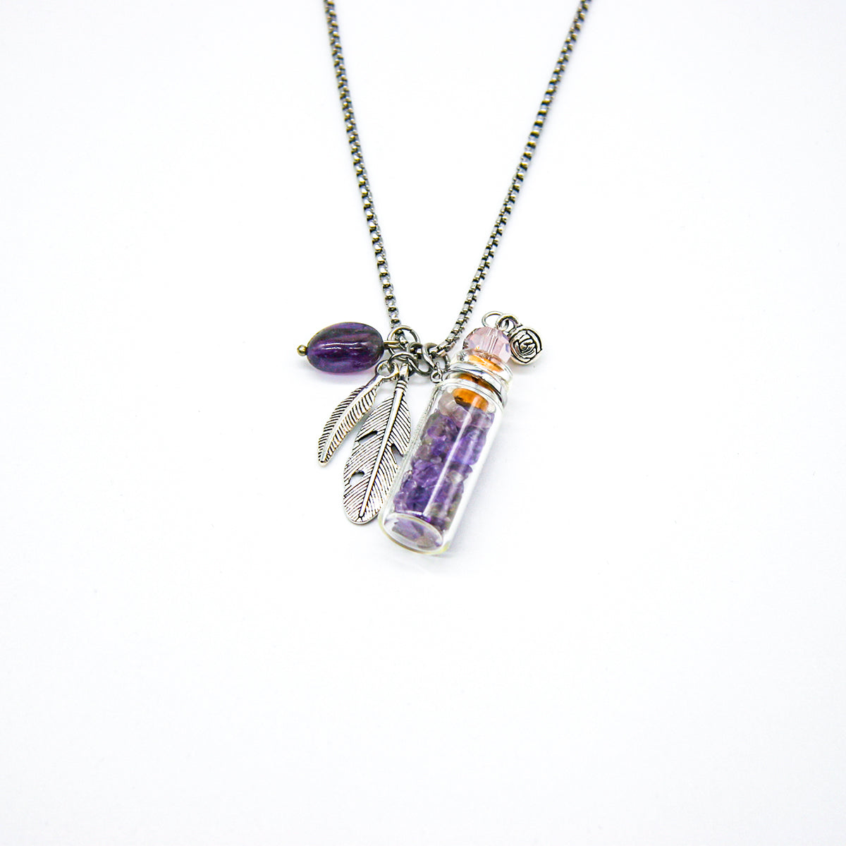 Amethyst Diffuser Necklace | Aroma Jewelry | Energy &amp; Healing | Diffusing on the go
