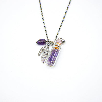 Amethyst Diffuser Necklace | Aroma Jewelry | Energy &amp; Healing | Diffusing on the go