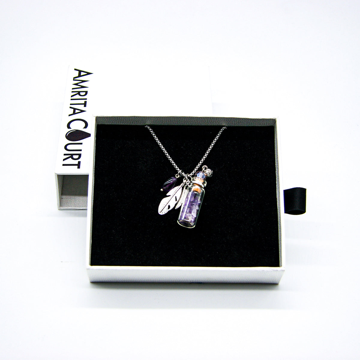 Amethyst Diffuser Necklace | Aroma Jewelry | Energy &amp; Healing | Diffusing on the go