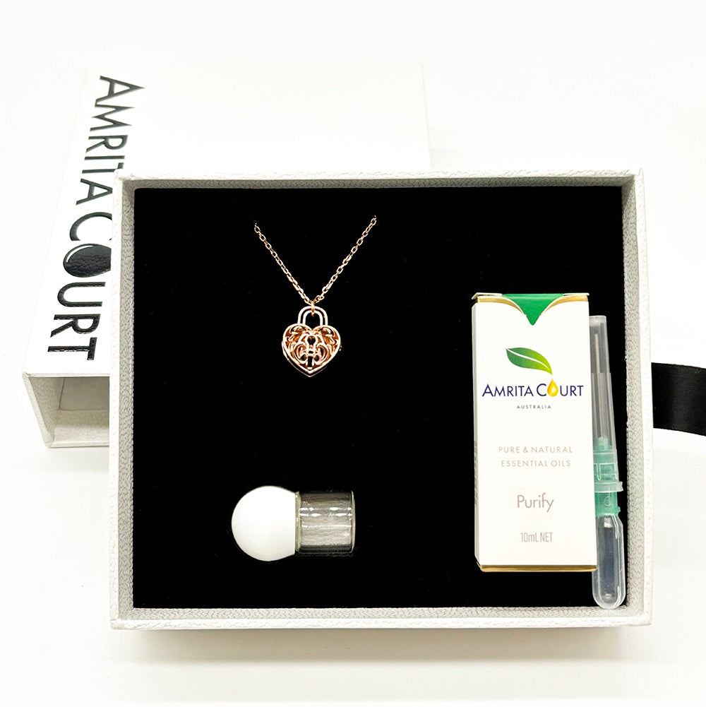 Heart Lock Aroma Necklace | Energy &amp; Healing | Diffusing on the go | Love Gift