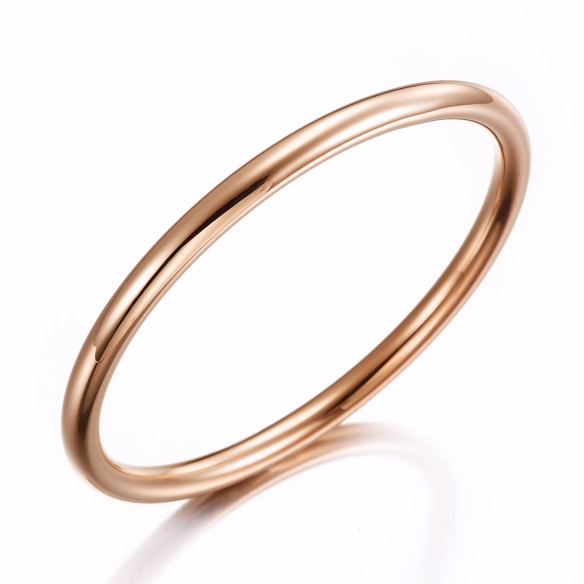 18ct Heavy Rose Gold Plated Classic Heavy &amp; Solid Golf Bangle - USA Made