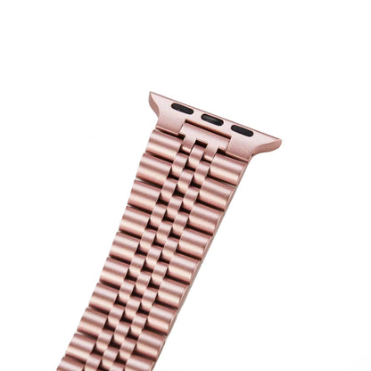 Stainless Steel Link Bracelet Band - The Perth in Rose Gold Large - Compatible with Apple Watch Size 42mm to 45mm
