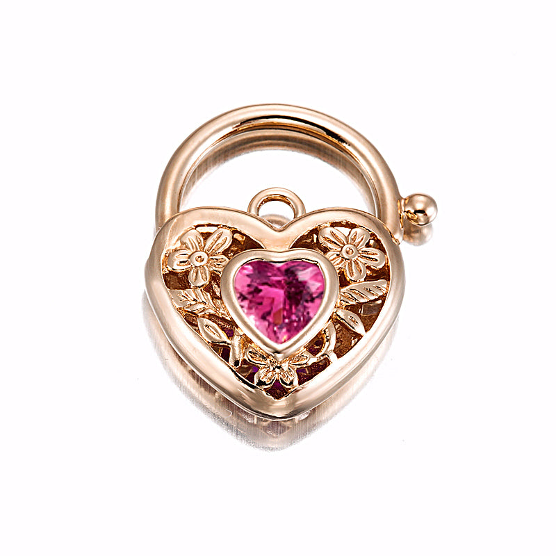 18ct Heavy Rose Gold Plated Pink Filigree Heart Locket - USA Made ...
