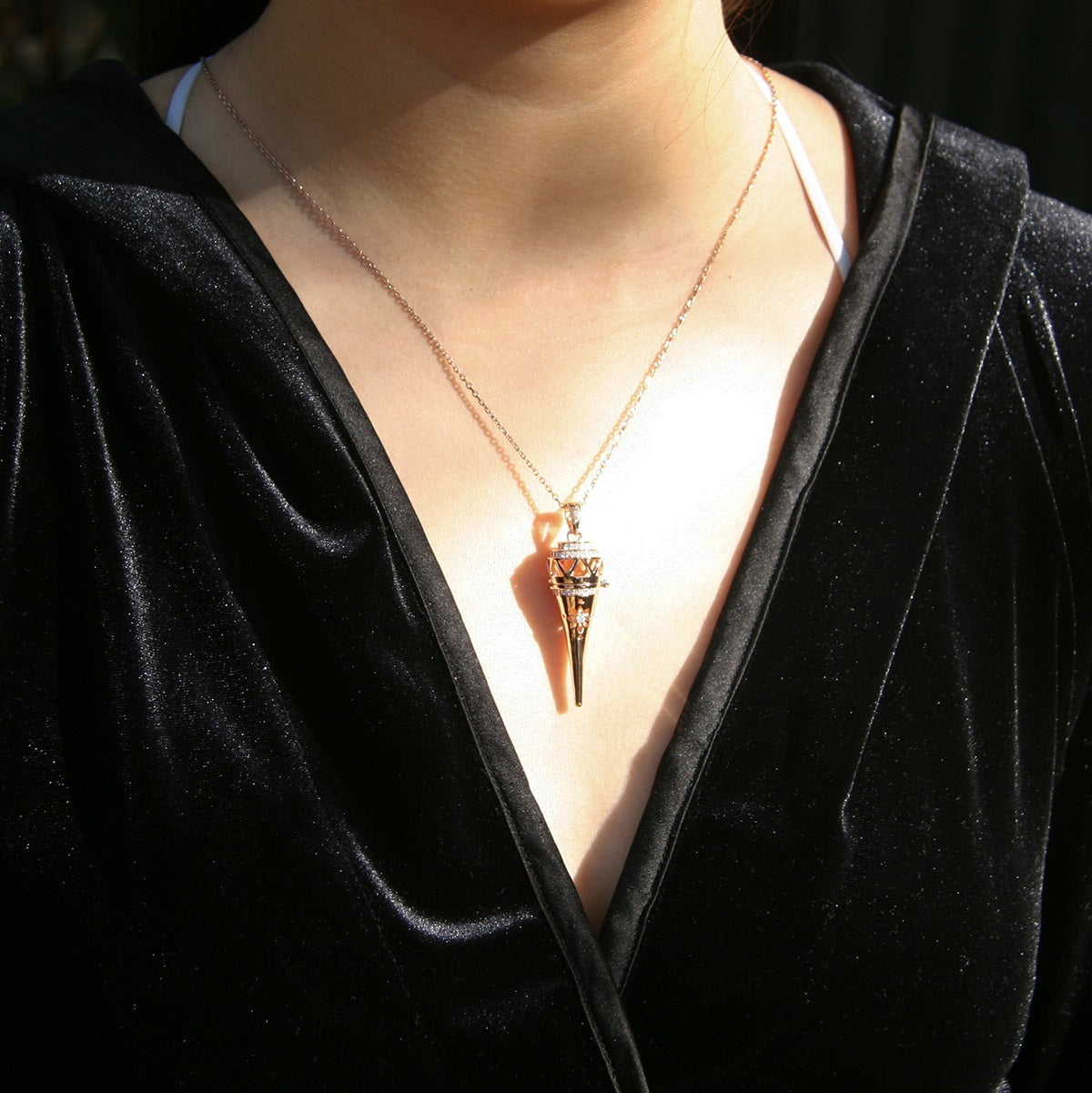 Cone Aroma Necklace | Energy &amp; Healing Diffuser Jewelry — On-the-Go Scent Ritual