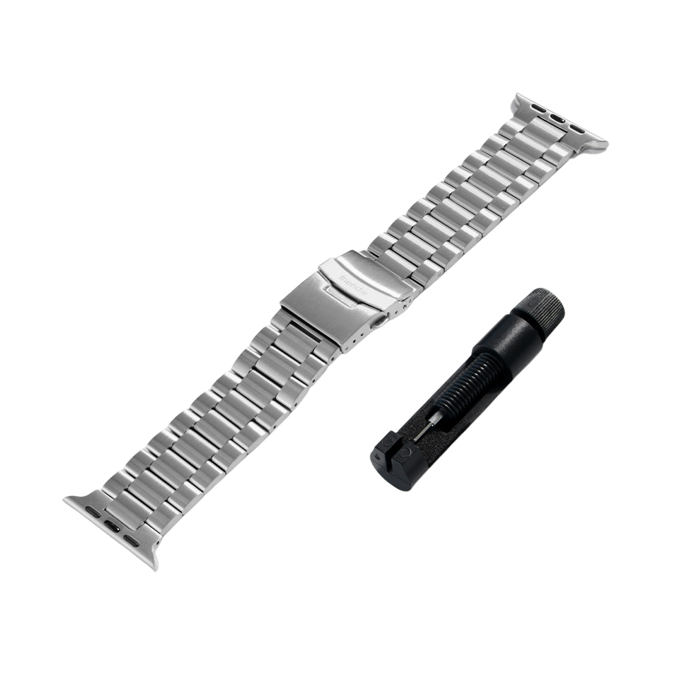 Stainless Steel Link Bracelet Band (Ultra) – The Sydney Ultra in Silver – Compatible with Apple Watch Ultra (Friendie size Large)