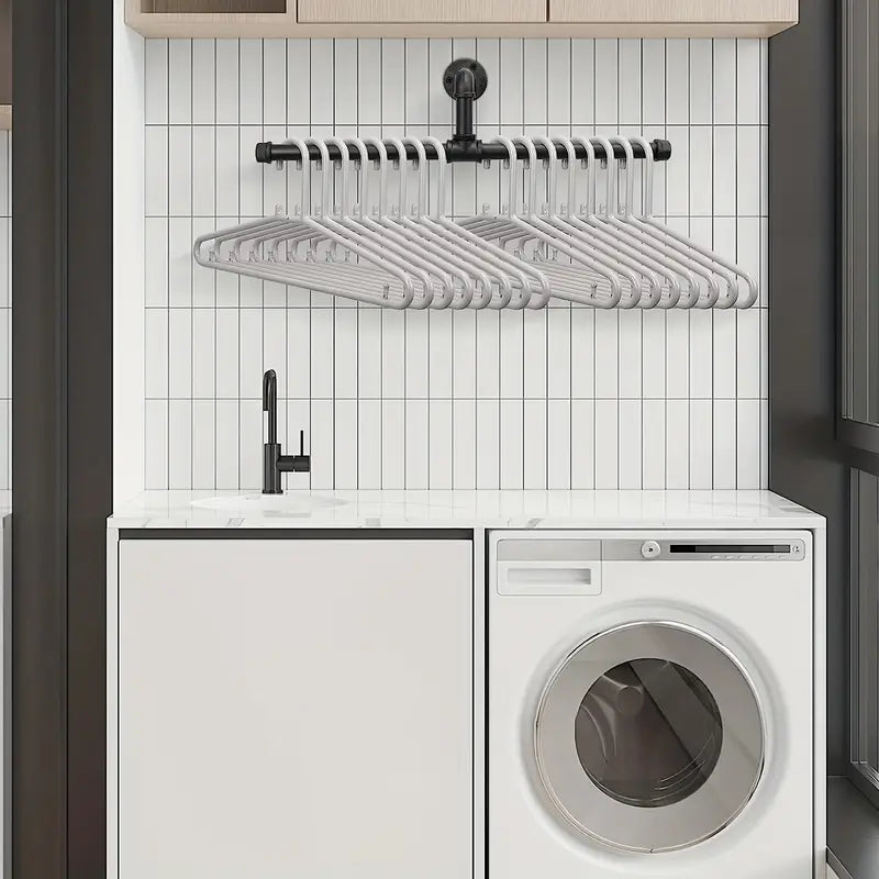 Metallic Chic: Wall-Mounted Garment Organizer