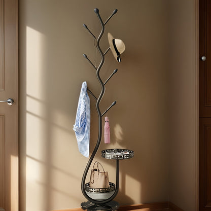 NNETM Freestanding Metal Coat Rack with Branch Hooks