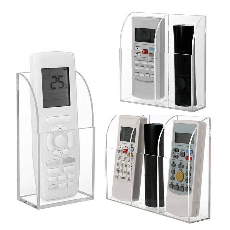 Tv Remote Control Holder Wall Mount Clear Acrylic Organizer Stand Box Storage