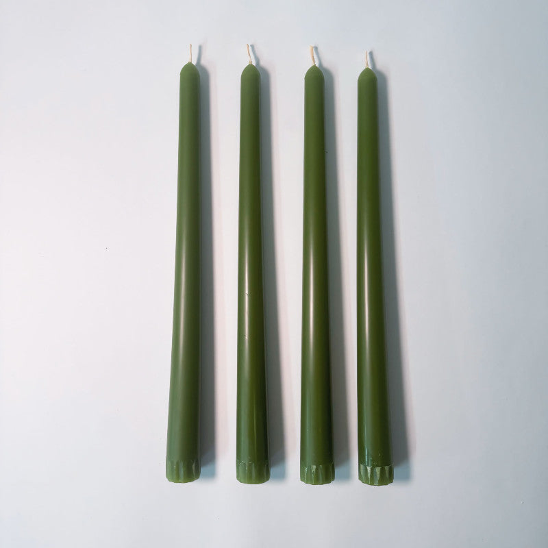 Coloured Beeswax Taper Candles | Evergreen | Four-pack