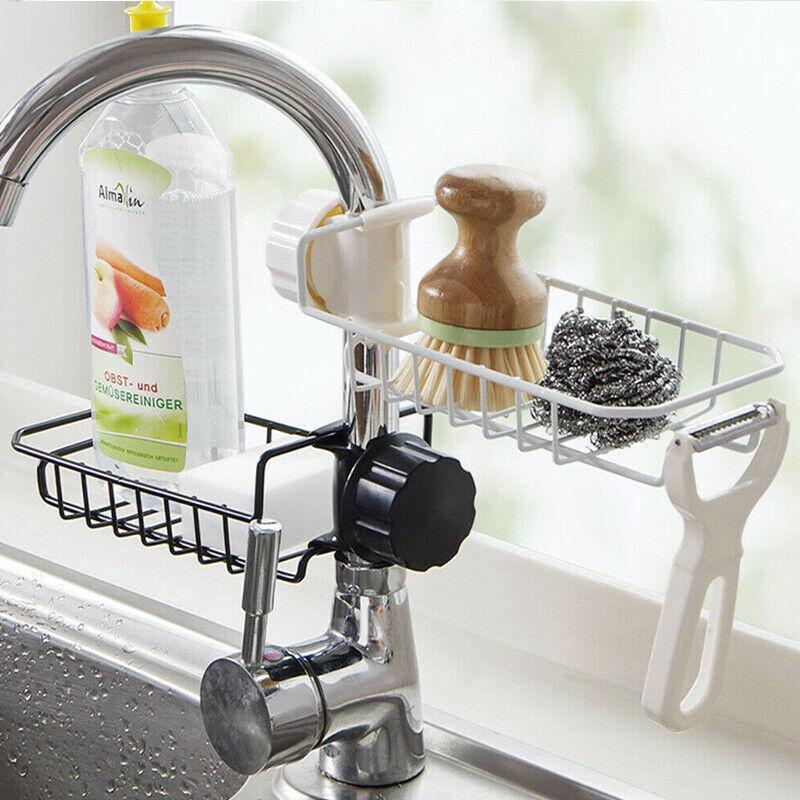 Kitchen Sink Faucet Shelf Sponge Dish Cloth Rack Holder Racks Storage Organizer