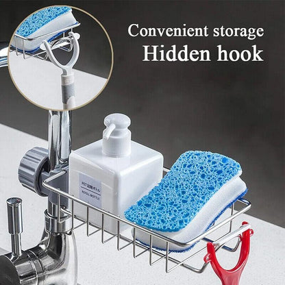 Kitchen Sink Faucet Shelf Sponge Dish Cloth Rack Holder Racks Storage Organizer