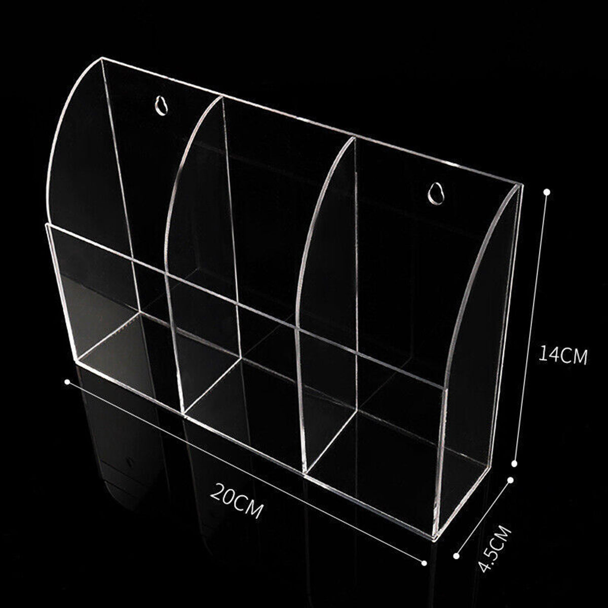 Tv Remote Control Holder Wall Mount Clear Acrylic Organizer Stand Box Storage
