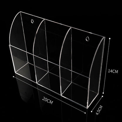 Tv Remote Control Holder Wall Mount Clear Acrylic Organizer Stand Box Storage